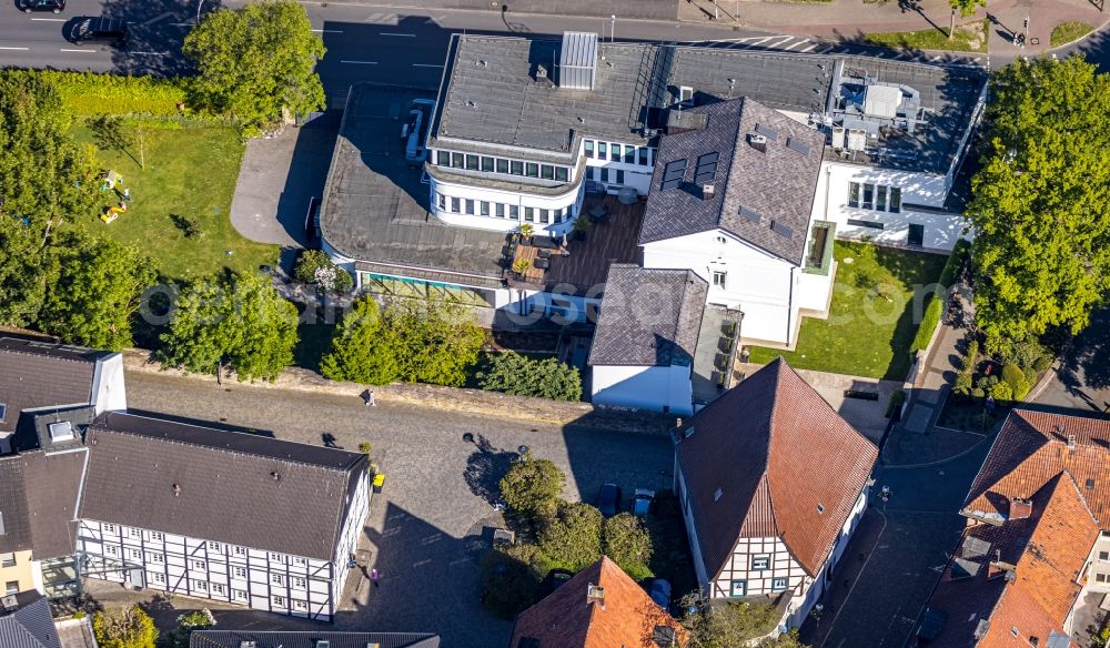 Aerial image Unna - Publishing house complex of the press and media house Hellweger Anzeiger and Westfaelische Randschau on Wasserstrasse in Unna in the state North Rhine-Westphalia, Germany