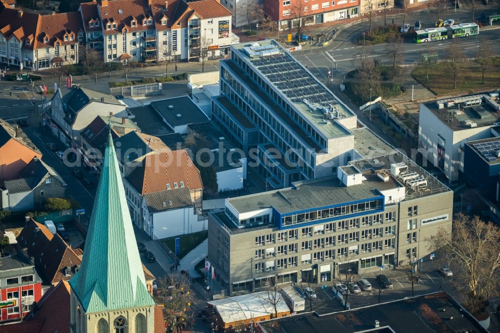 Hamm from above - Publishing house complex of the press and media house of Westfaelischer Anzeiger on Gutenbergstrasse in Hamm in the state North Rhine-Westphalia, Germany