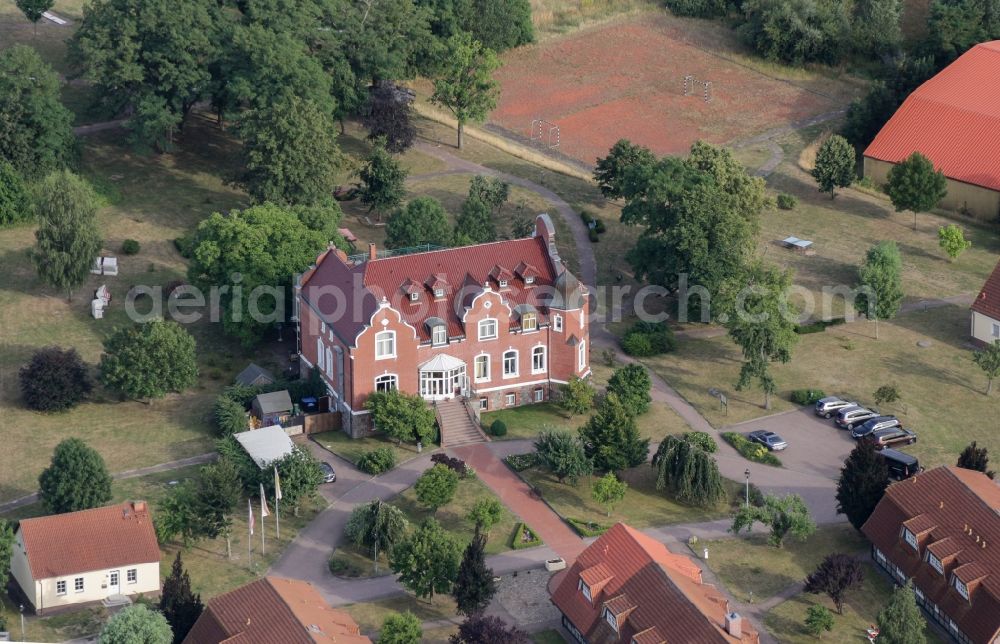 Gerswalde from above - Building complex in the park of the castle Herrenstein in Gerswalde in the state Brandenburg