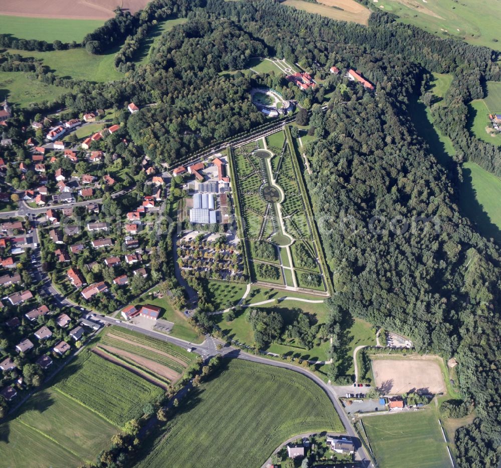 Aerial photograph Bayreuth - Building complex in the park of the castle Eremitage in Bayreuth in the state Bavaria