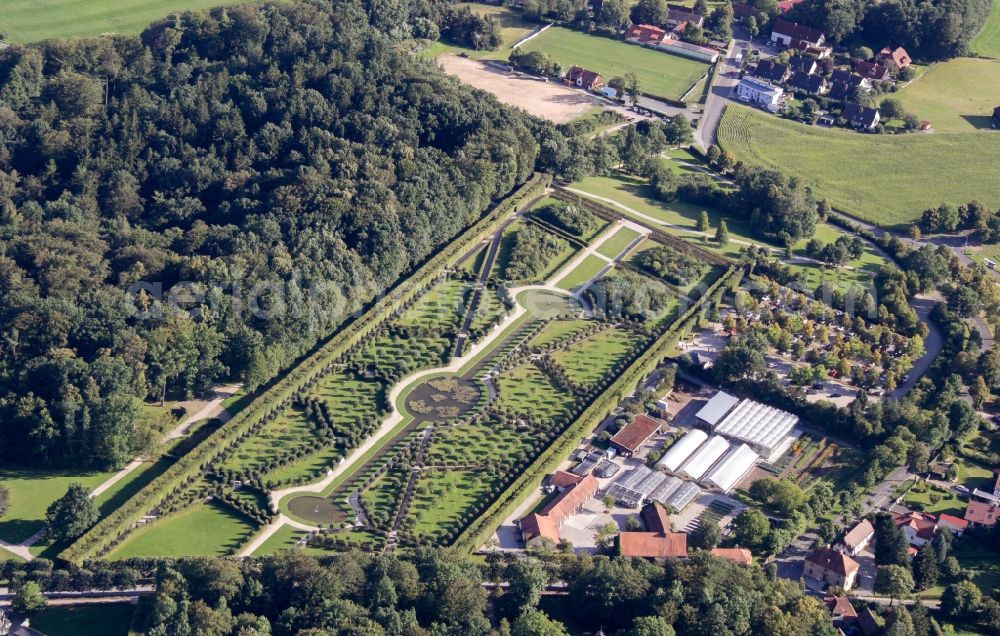 Bayreuth from above - Building complex in the park of the castle Eremitage in Bayreuth in the state Bavaria