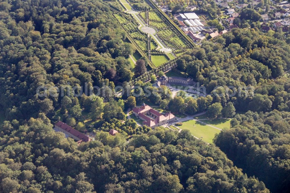 Bayreuth from above - Building complex in the park of the castle Eremitage in Bayreuth in the state Bavaria