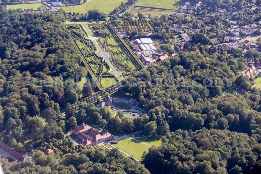 Bayreuth from the bird's eye view: Building complex in the park of the castle Eremitage in Bayreuth in the state Bavaria