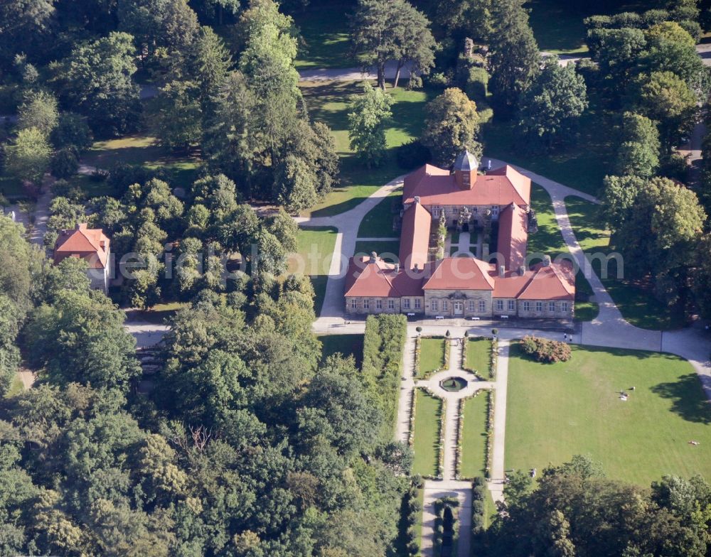 Aerial photograph Bayreuth - Building complex in the park of the castle Eremitage in Bayreuth in the state Bavaria