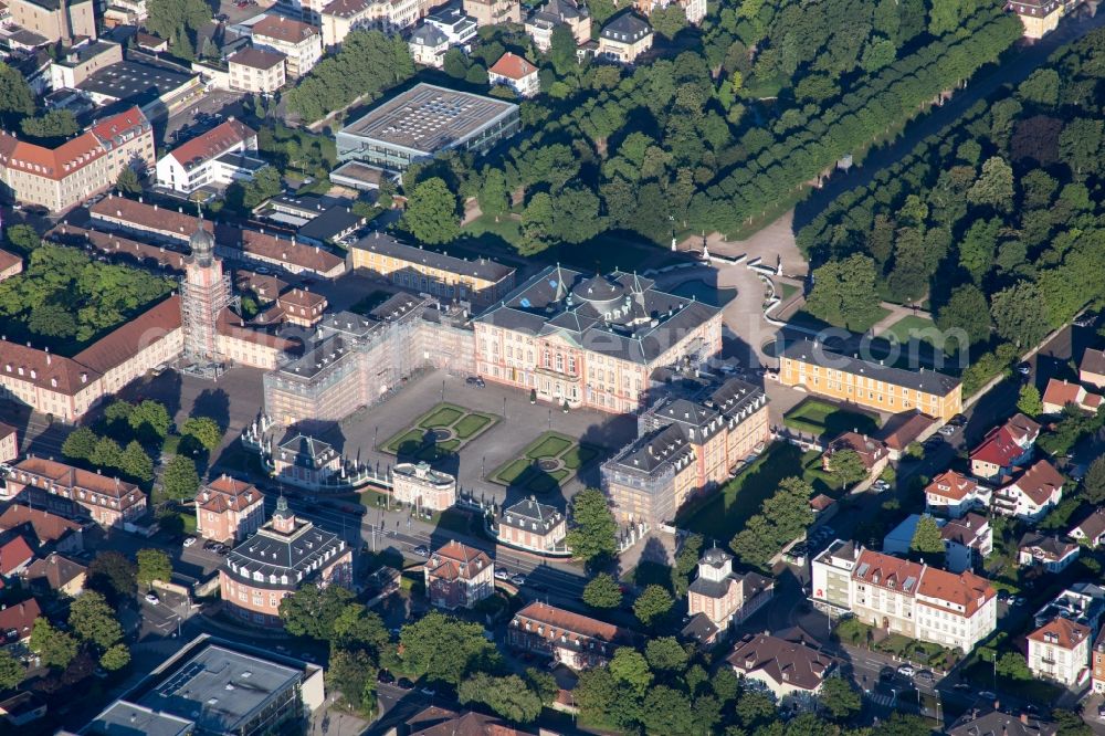 Aerial photograph Bruchsal - Building complex in the park of the baroque castle Schloss Bruchsal in Bruchsal in the state Baden-Wuerttemberg