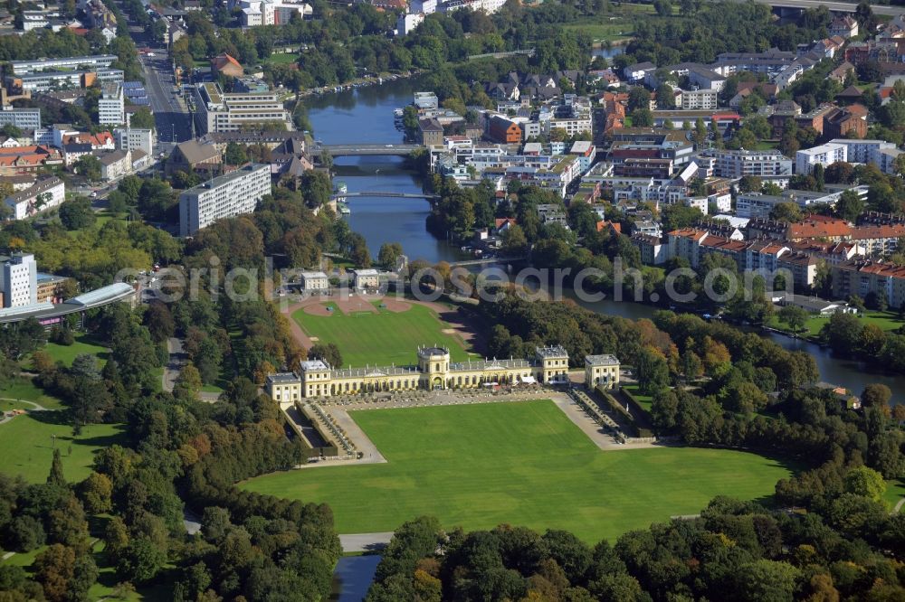 Kassel from above - Palais park of the castle in Kassel in the state Hesse