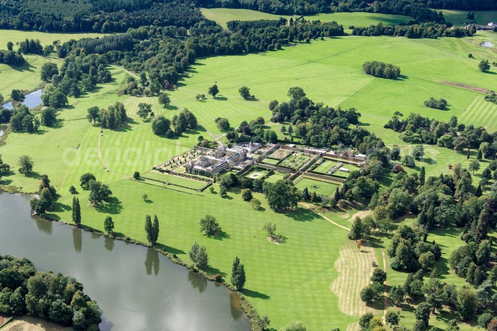 Aerial photograph Bowood - Building complex in the park of the castle Chapel in Bowood in United Kingdom