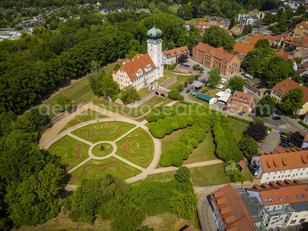 Aerial photograph Delitzsch - Building complex in the castle park of the Baroque castle and baroque garden Delitzsch in the federal state of Saxony