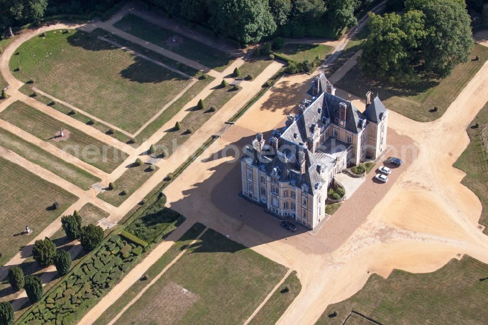 Coudrecieux from above - Building complex in the park of the castle Le Domaine de la Pierre in Coudrecieux in Pays de la Loire, France