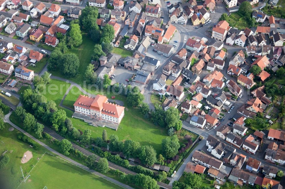 Aerial image Collenberg - Building complex in the park of the castle Fechenbach in the district Fechenbach in Collenberg in the state Bavaria, Germany