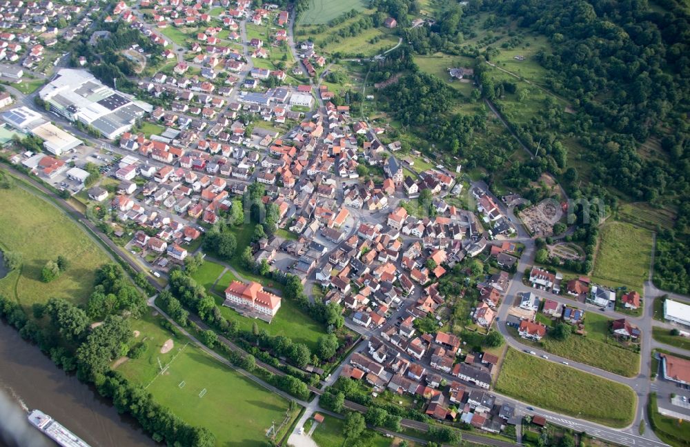 Aerial photograph Collenberg - Building complex in the park of the castle Fechenbach in the district Fechenbach in Collenberg in the state Bavaria, Germany