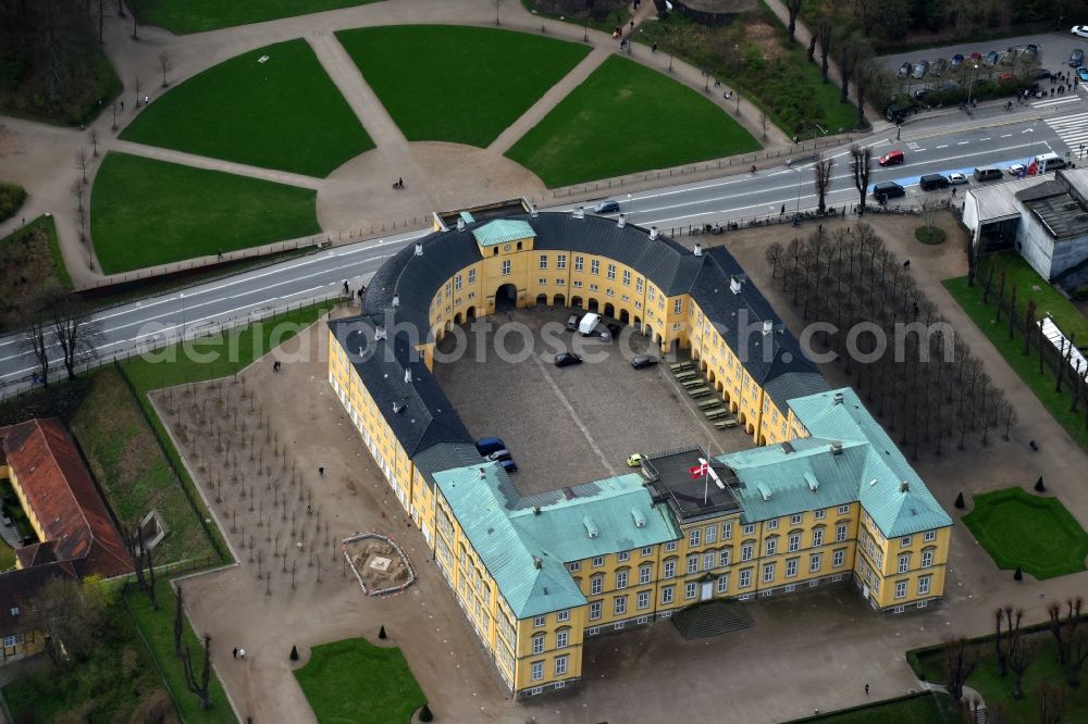 Aerial photograph Frederiksberg - Building complex in the park of the castle Frederiksberg Palace on Roskildevej in Frederiksberg in Region Hovedstaden, Denmark