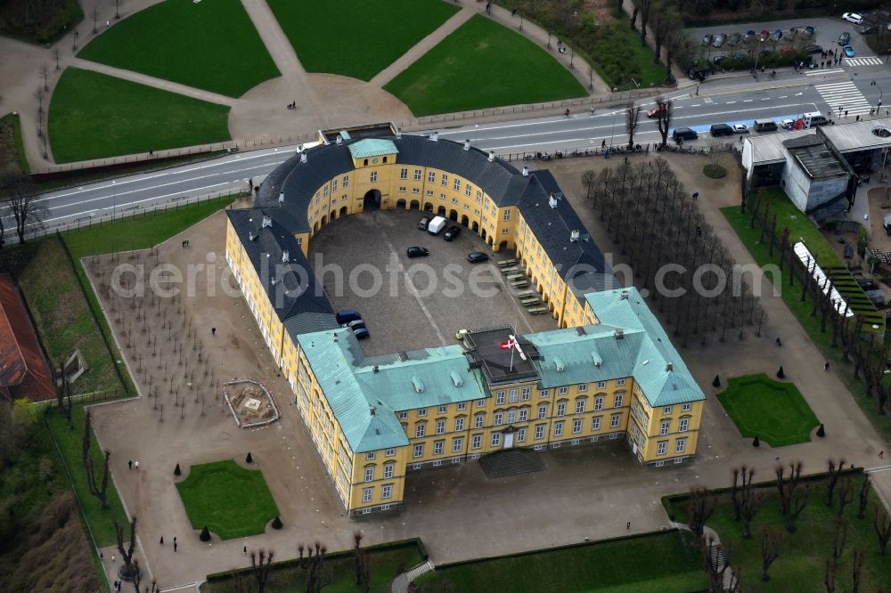 Frederiksberg from above - Building complex in the park of the castle Frederiksberg Palace on Roskildevej in Frederiksberg in Region Hovedstaden, Denmark