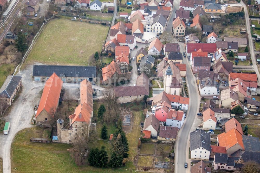 Aerial photograph Bad Rappenau - Building complex in the park of the castle Grombach in Bad Rappenau in the state Baden-Wuerttemberg, Germany