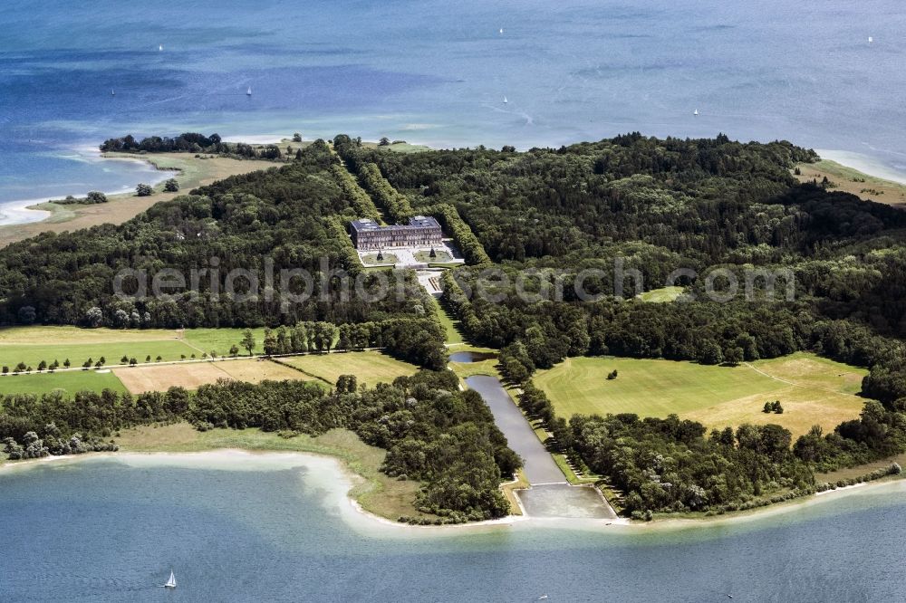 Aerial image Chiemsee - Building complex in the park of the castle Herrenchiemsee in Chiemsee in the state Bavaria