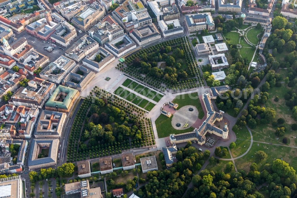 Karlsruhe from above - Building complex in the park of the castle Karlsruhe in Karlsruhe in the state Baden-Wurttemberg, Germany