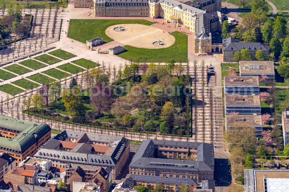 Karlsruhe from above - Building complex in the park of the castle Karlsruhe in Karlsruhe in the state Baden-Wurttemberg, Germany