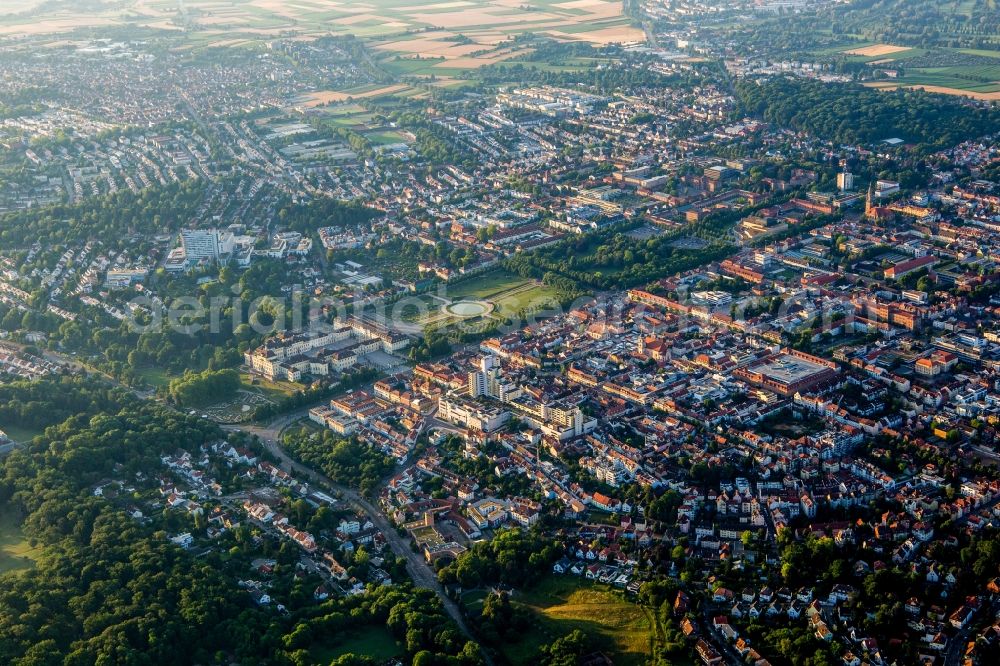 Ludwigsburg from the bird's eye view: Building complex in the park of the castle Residenzschloss Ludwigsburg in Ludwigsburg in the state Baden-Wuerttemberg, Germany