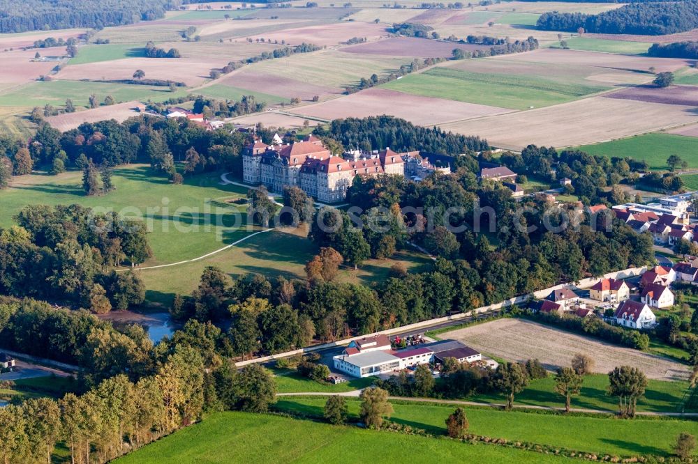 Aerial photograph Pommersfelden - Building complex in the park of the castle Schloss Weissenstein in the district Schloss Weissenstein in Pommersfelden in the state Bavaria, Germany