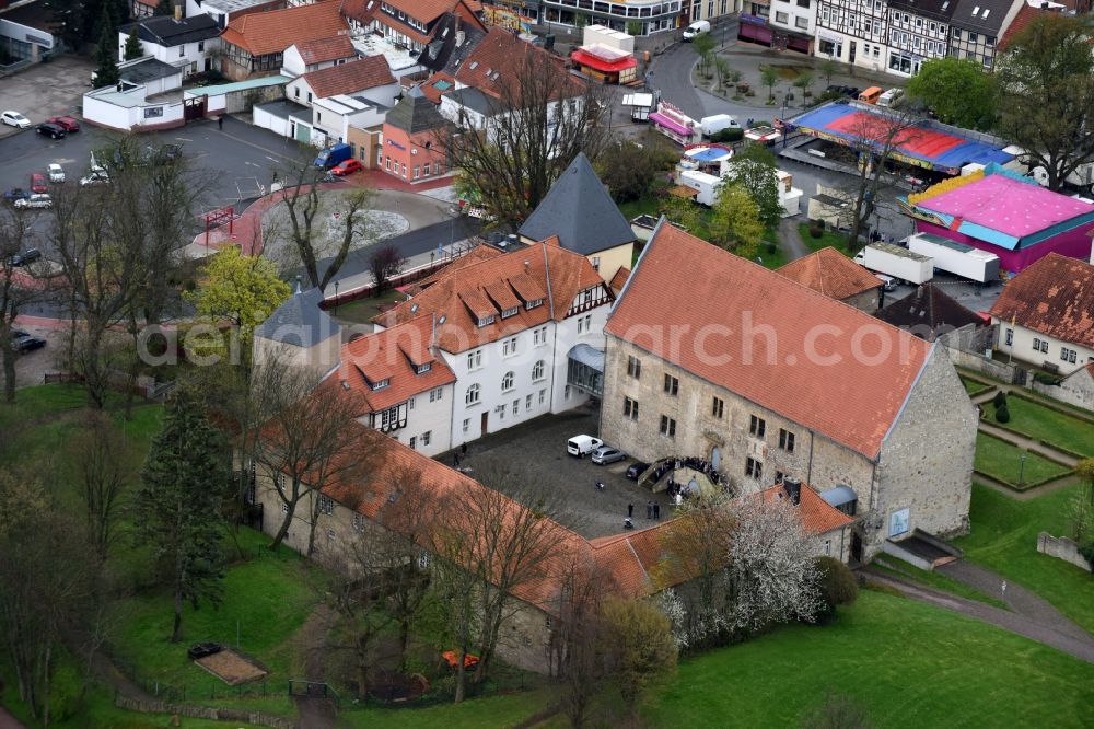 Aerial image Schöningen - Building complex in the park of the castle Schoeningen on Burgplatz in Schoeningen in the state Lower Saxony