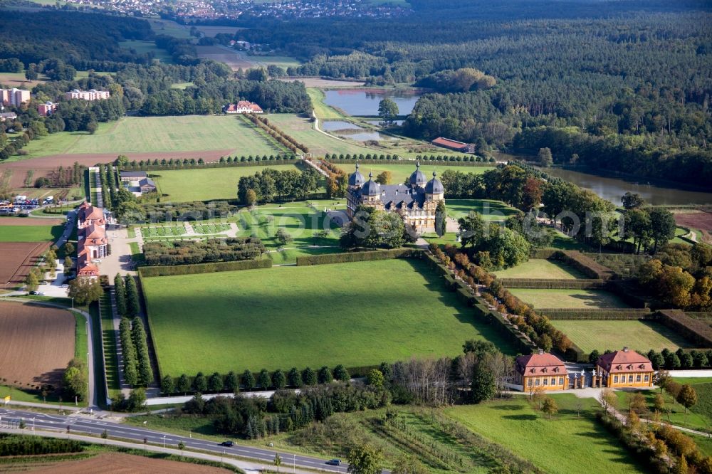 Memmelsdorf from above - Building complex in the park of the castle Seehof in Memmelsdorf in the state Bavaria