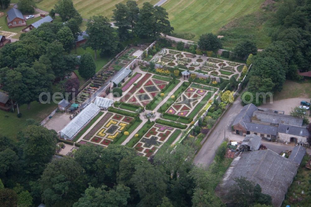 Sewerby from the bird's eye view: Building complex in the park of the castle Sewerby Hall and Gardens in in England, United Kingdom