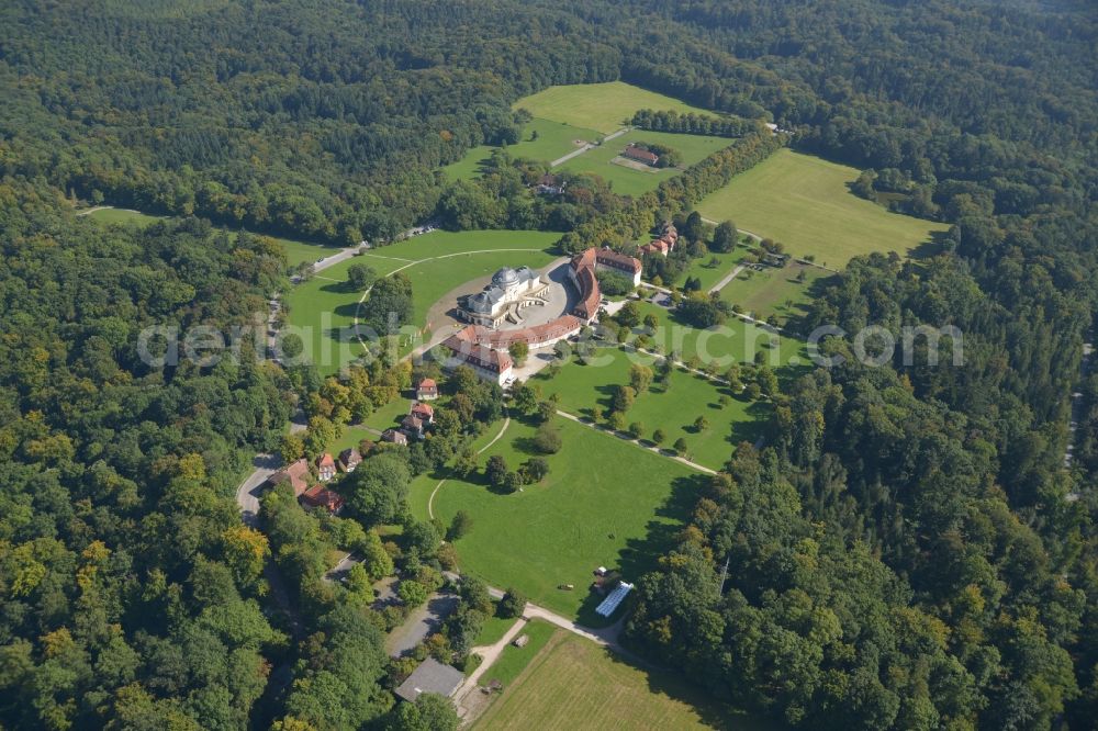 Stuttgart from the bird's eye view: Building complex in the park of the castle Solitude in Stuttgart in the state Baden-Wuerttemberg