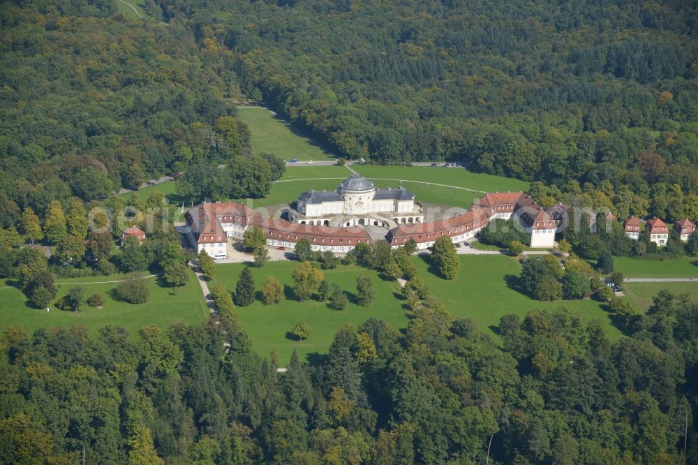 Aerial photograph Stuttgart - Building complex in the park of the castle Solitude in Stuttgart in the state Baden-Wuerttemberg