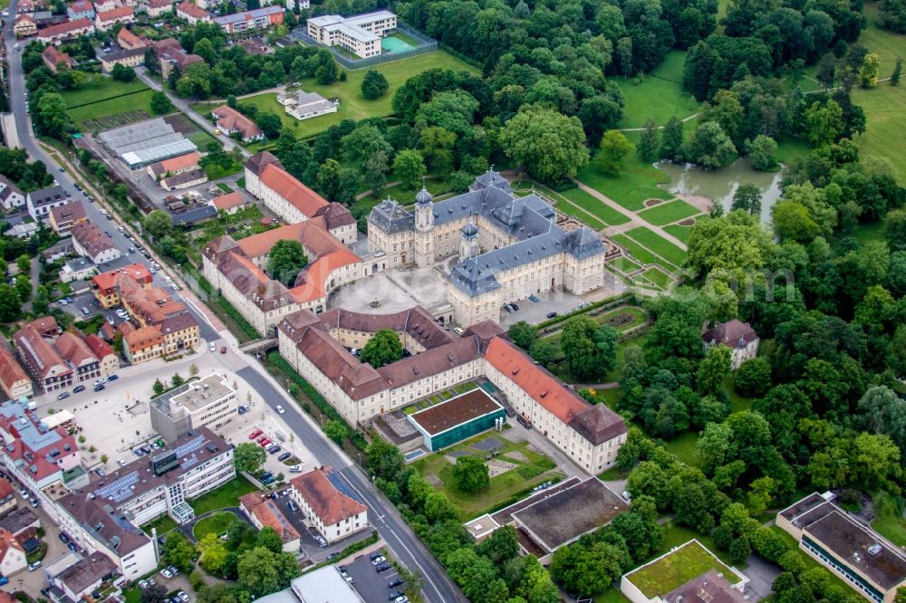 Aerial image Werneck - Building complex in the park of the castle Werneck in Werneck in the state Bavaria, Germany