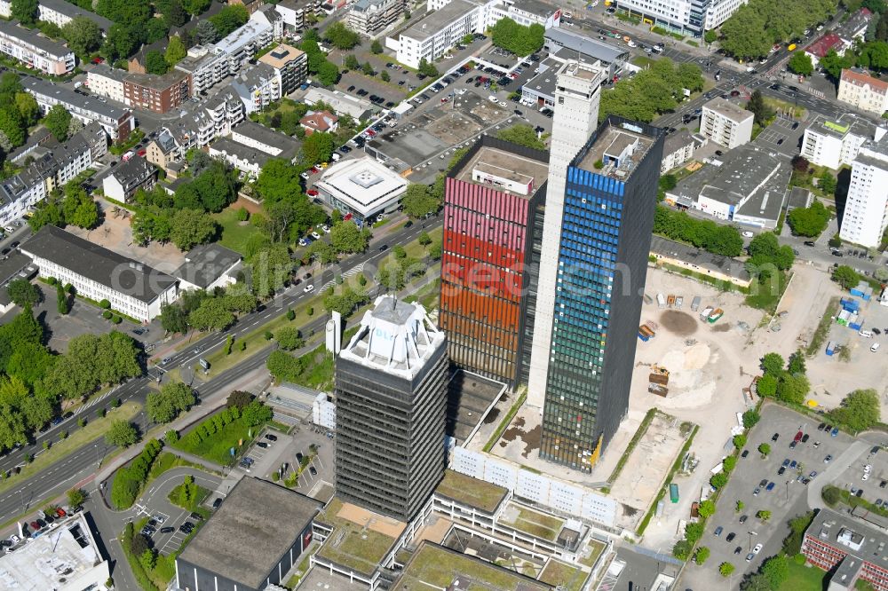 Aerial photograph Köln - Complex of buildings broadcasting center Deutschlandfunk in the district Rodenkirchen in Cologne in the state North Rhine-Westphalia, Germany