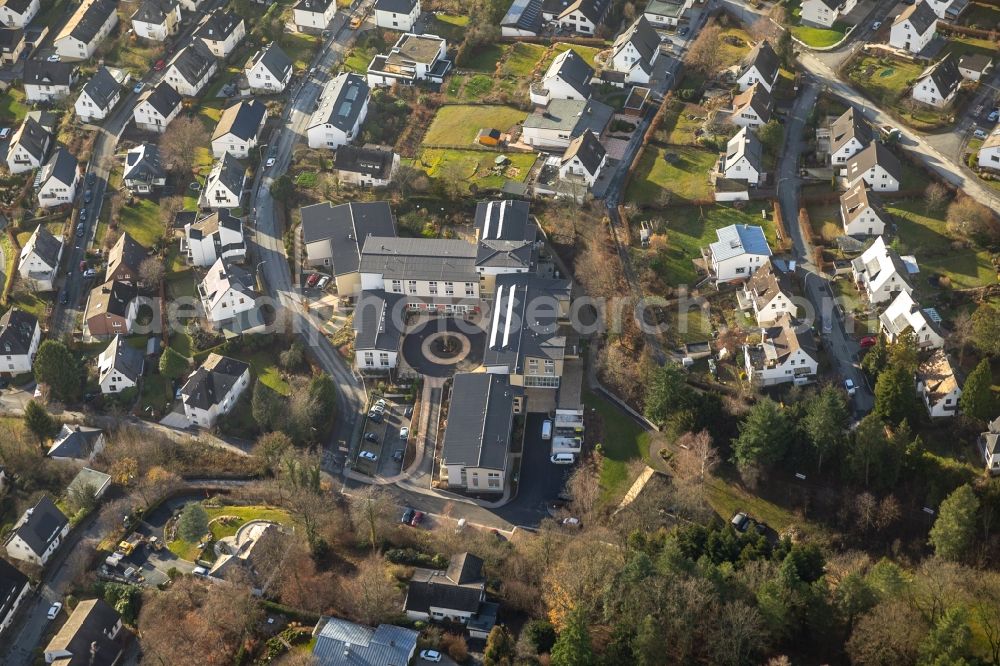 Aerial image Meschede - Building complex of the Senior Centre Focus Meschede on Noerdeltstrasse in Meschede in North Rhine-Westphalia, Germany