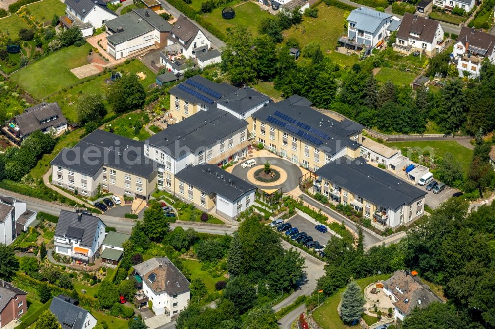 Aerial image Meschede - Building complex of the Senior Centre Focus Meschede on Noerdeltstrasse in Meschede in North Rhine-Westphalia, Germany