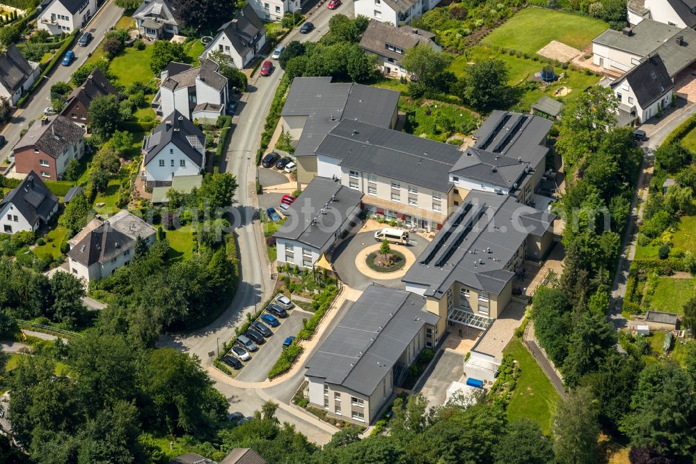 Aerial image Meschede - Building complex of the Senior Centre Focus Meschede on Noerdeltstrasse in Meschede in North Rhine-Westphalia, Germany