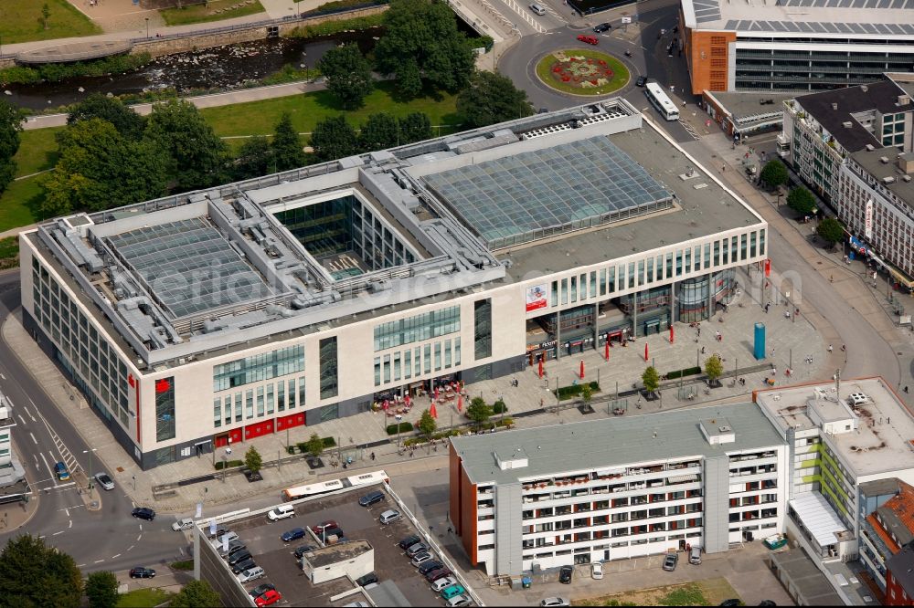 Aerial photograph Hagen Hagen-Mitte - Building complex of the Sparkasse Hagen Sparkassen-Karree in Hagen in North Rhine-Westphalia