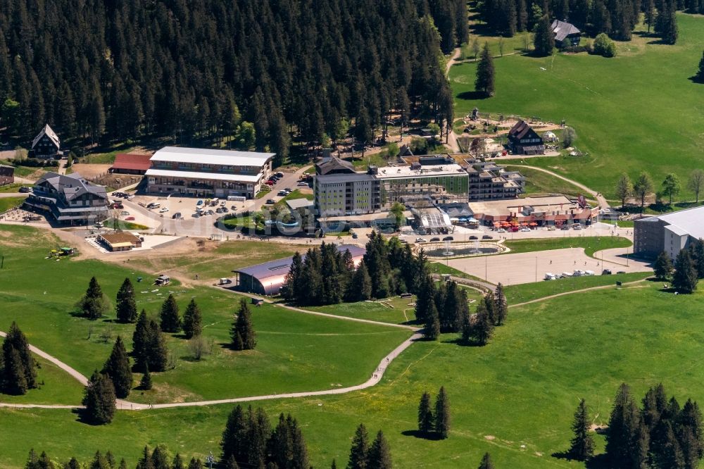 Aerial image Feldberg (Schwarzwald) - Complex of the hotel building Am Feldberg in Feldberg (Schwarzwald) in the state Baden-Wurttemberg, Germany