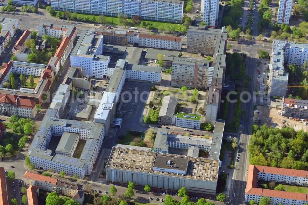 Aerial photograph Berlin - Building complex of the Memorial of the former Stasi Ministry for State Security of the GDR in the Ruschestrasse in Berlin Lichtenberg