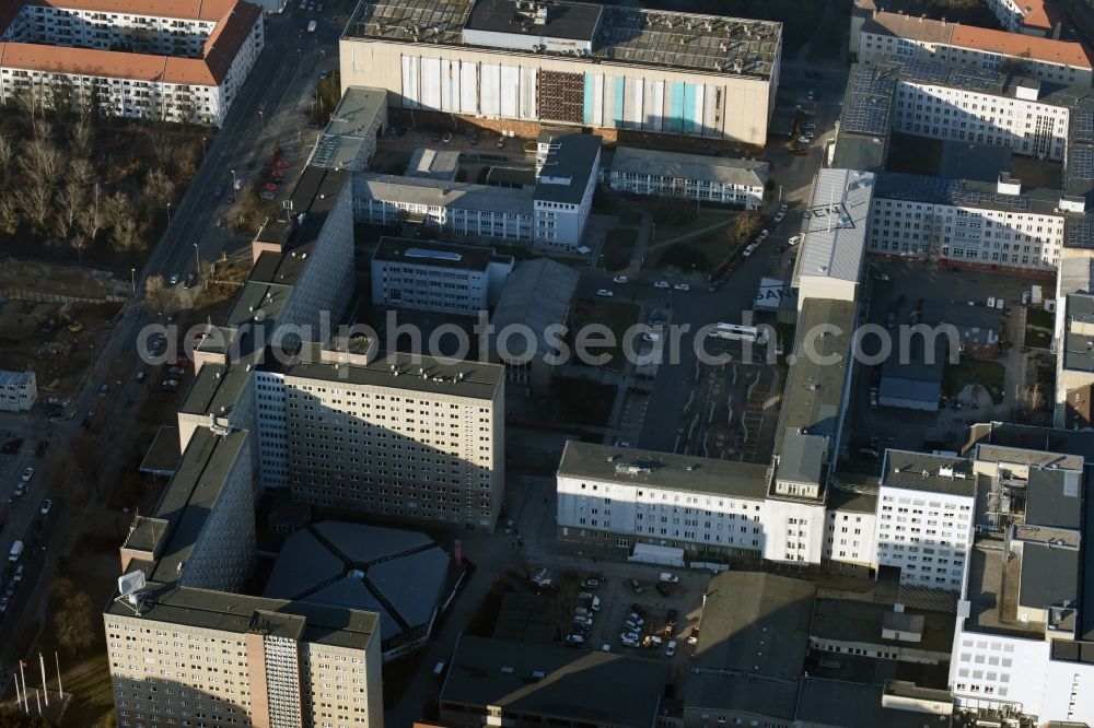 Aerial image Berlin - Building complex of the Memorial of the former Stasi Ministry for State Security of the GDR in the Ruschestrasse in Berlin Lichtenberg