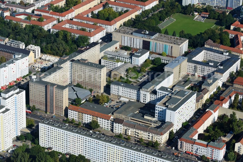 Aerial photograph Berlin - Building complex of the Memorial of the former Stasi Ministry for State Security of the GDR in the Ruschestrasse in Berlin Lichtenberg