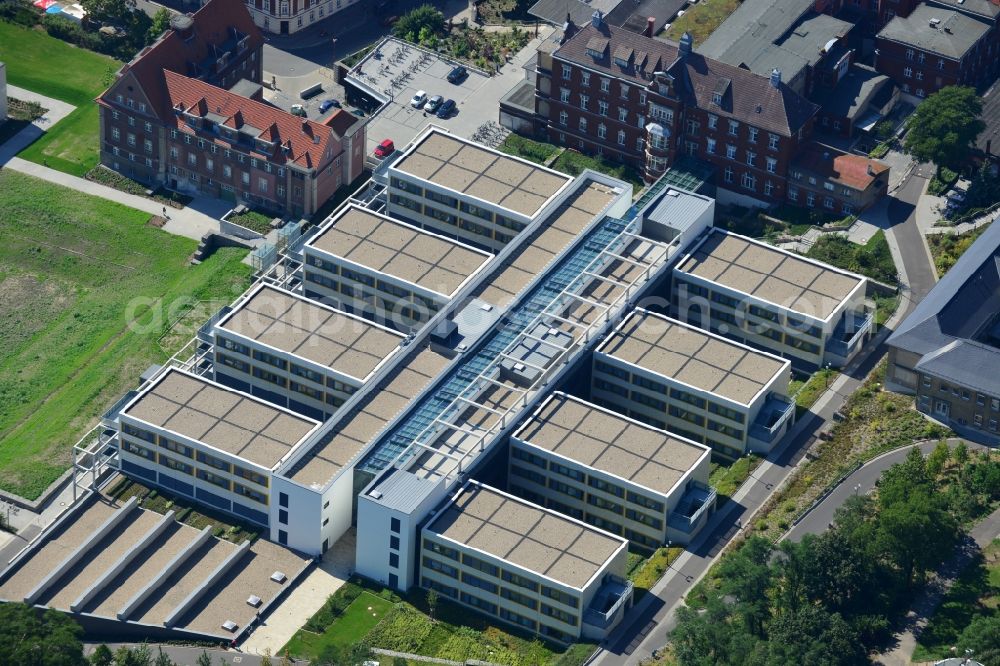 Brandenburg from above - View of the construction site from the clinic / hospital Brandenburg