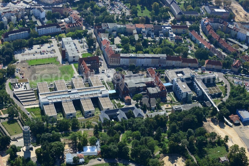 Aerial photograph Brandenburg - View of the construction site from the clinic / hospital Brandenburg