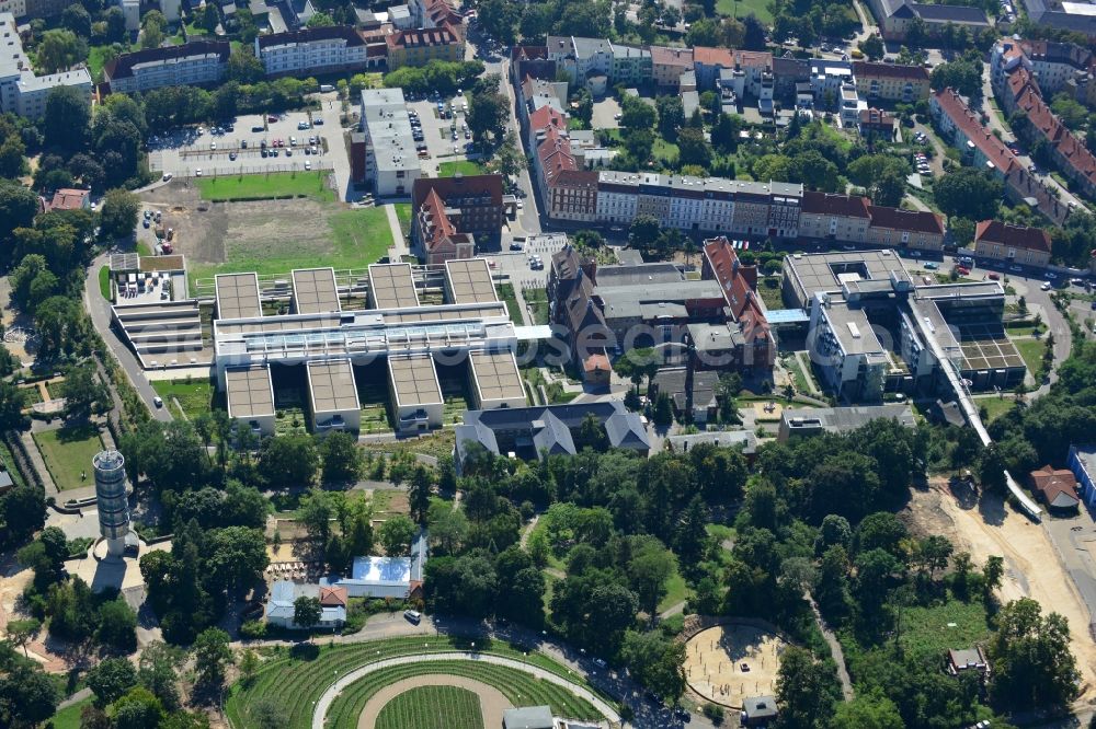 Brandenburg from above - View of the construction site from the clinic / hospital Brandenburg