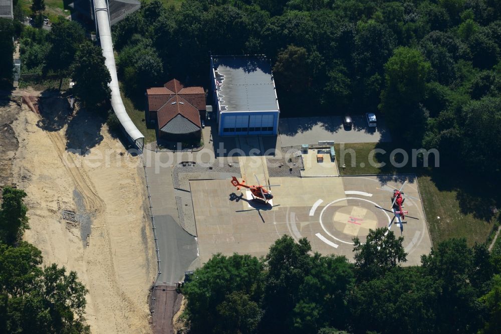 Brandenburg from the bird's eye view: View of the construction site from the clinic / hospital Brandenburg