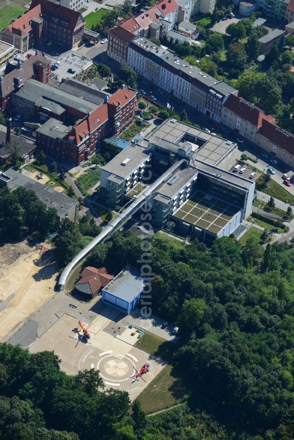 Aerial photograph Brandenburg - View of the construction site from the clinic / hospital Brandenburg