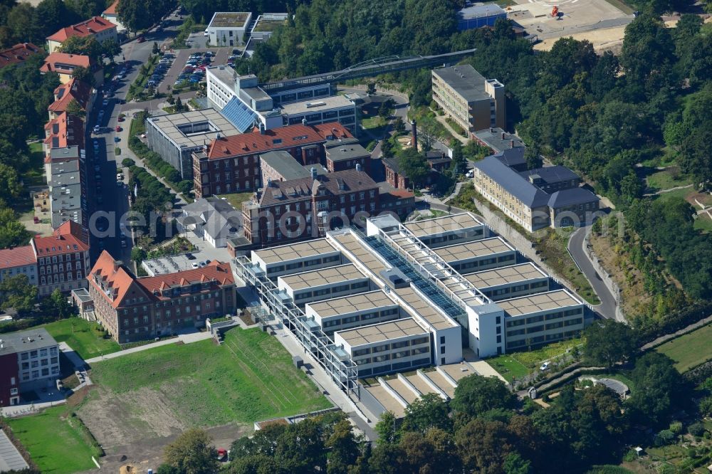 Aerial image Brandenburg - View of the construction site from the clinic / hospital Brandenburg