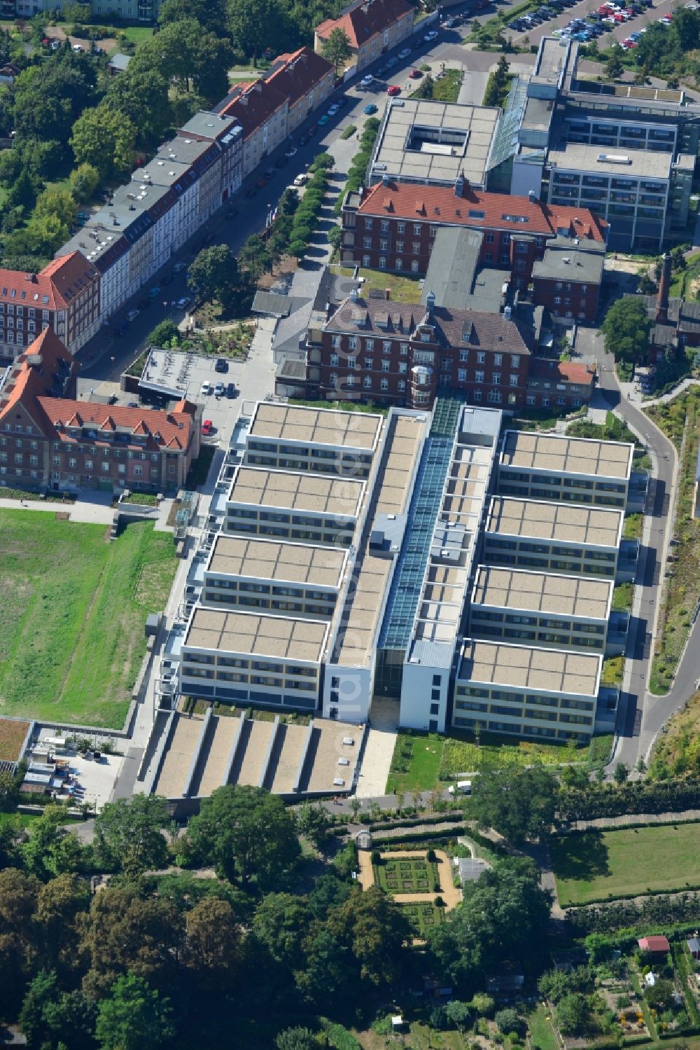 Aerial photograph Brandenburg - View of the construction site from the clinic / hospital Brandenburg