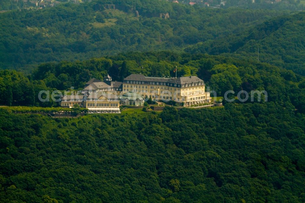 Aerial image Königswinter - Complex of the hotel building Steigenberger Grandhotel & Spa Petersberg in Koenigswinter in the state North Rhine-Westphalia, Germany