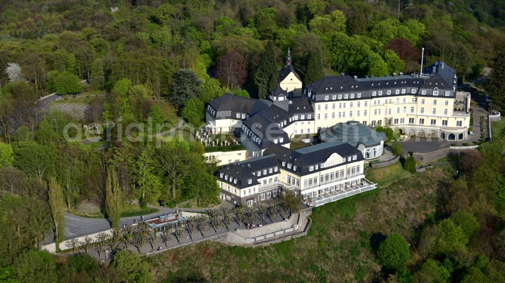 Aerial image Königswinter - Complex of the hotel building Steigenberger Grandhotel & Spa Petersberg in Koenigswinter in the state North Rhine-Westphalia, Germany