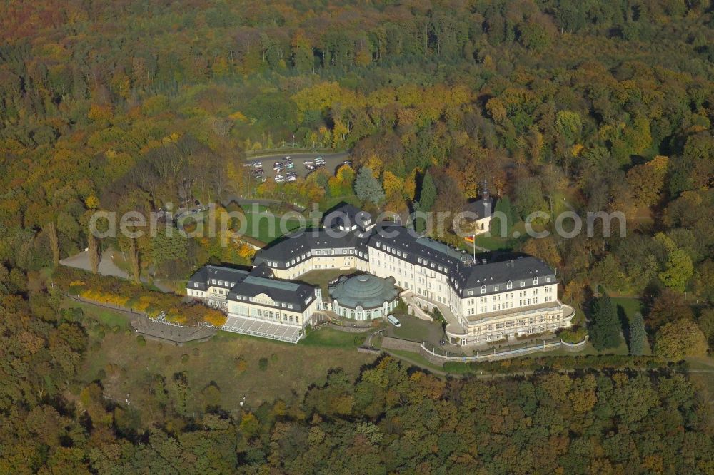 Aerial photograph Königswinter - Complex of the hotel building Steigenberger Grandhotel & Spa Petersberg in Koenigswinter in the state North Rhine-Westphalia, Germany