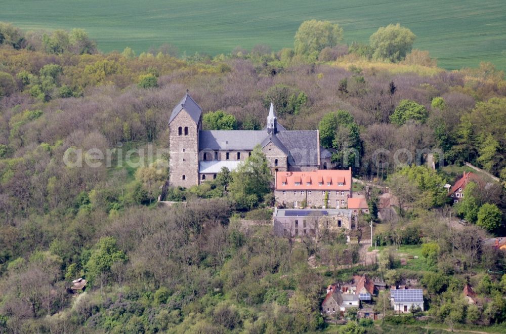 Aerial image Petersberg - Complex of buildings of the monastery Stiftskirche in Petersberg in the state Saxony-Anhalt