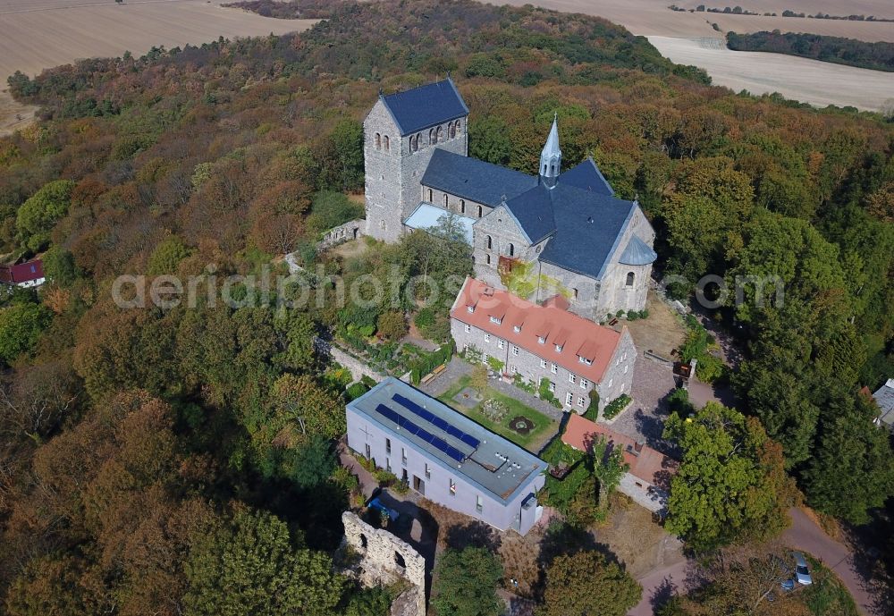 Aerial image Petersberg - Complex of buildings of the monastery Stiftskirche in Petersberg in the state Saxony-Anhalt